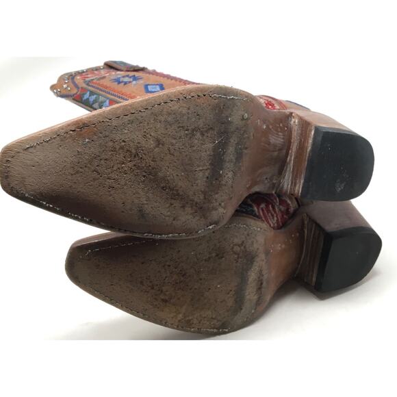 Allen’s Azulado Regina Sandstone Women's Size 7B Snip Toe Western Cowboy Boots - Picture 6 of 6